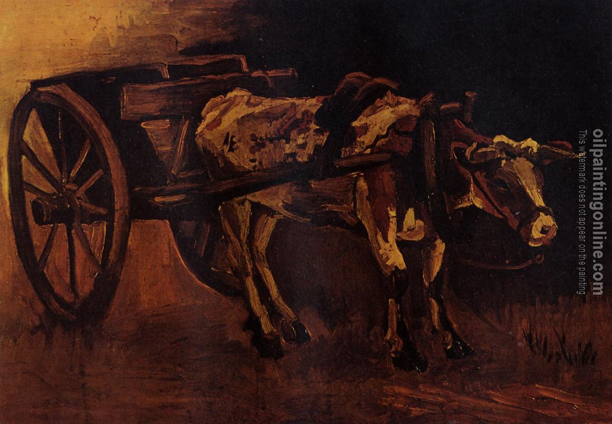 Gogh, Vincent van - Cart with Red and White Ox
